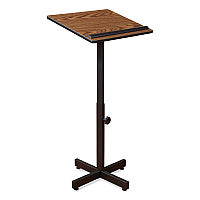 Oklahoma Sound Portable Presentation Lectern Stand, 20 x 18.25 x 44, Medium Oak (70MO)