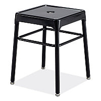 Safco Steel GuestBistro Stool, Backless, Supports Up to 250 lb, 18" Seat Height, Black Seat, Black Base (6604BL)
