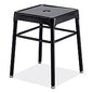 Safco Steel GuestBistro Stool, Backless, Supports Up to 250 lb, 18" Seat Height, Black Seat, Black Base (6604BL)