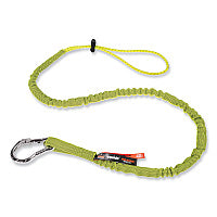 ergodyne Squids 3100 Lanyard with Aluminum Carabiner + Cinch-Loop, 10 lb Max Working Capacity, 42" to 54" Long, Lime (19013)