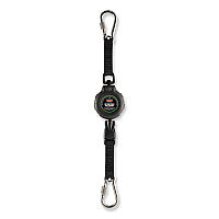ergodyne Squids 3000 Retractable Tool Lanyard with Carabiner Anchor, 1 lb Working Capacity, 48" Long, Black (19300)