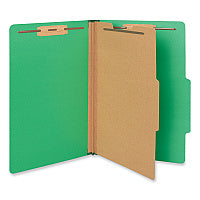 Universal Bright Colored Pressboard Classification Folders, 2" Expansion, 1 Divider, 4 Fasteners, Legal Size, Emerald Green, 10/Box (UNV10212)