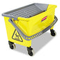 Rubbermaid HYGEN Press Wring Bucket for Microfiber Flat Mops, 43 qt, Yellow (Q90088YW)