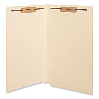 Universal Reinforced End Tab Fastener Folders, 0.75" Expansion, 2 Fasteners, Legal Size, Manila Exterior, 50/Box (UNV13220)