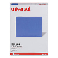Universal Deluxe Bright Color Hanging File Folders, Letter Size, 1/5-Cut Tabs, Blue, 25/Box (UNV14116)