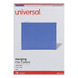 Universal Deluxe Bright Color Hanging File Folders, Letter Size, 1/5-Cut Tabs, Blue, 25/Box (UNV14116)