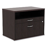 Alera Open Office Desk Series Low File Cabinet Credenza, 2-Drawer: Pencil/File,Legal/Letter,1 Shelf,Espresso,29.5x19.13x22.88 (ALELS583020ES)