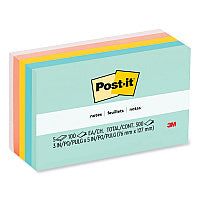 Post-it Original Pads in Beachside Cafe Collection Colors, 3" x 5", 100 Sheets/Pad, 5 Pads/Pack (655AST)