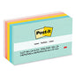 Post-it Original Pads in Beachside Cafe Collection Colors, 3" x 5", 100 Sheets/Pad, 5 Pads/Pack (655AST)