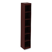 Alera Valencia Series Narrow Profile Bookcase, Six-Shelf, 11.81w x 11.81d x 71.73h, Mahogany (ALEVA67212MY)