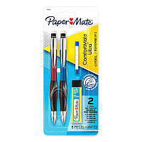 Paper Mate ComfortMate Ultra Pencil Starter Set, 0.7 mm, HB (#2), Black Lead, Assorted Barrel Colors, 2/Pack (1738796)