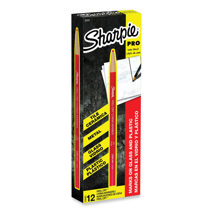 Sharpie Peel-Off China Markers, Red, Dozen (2059)