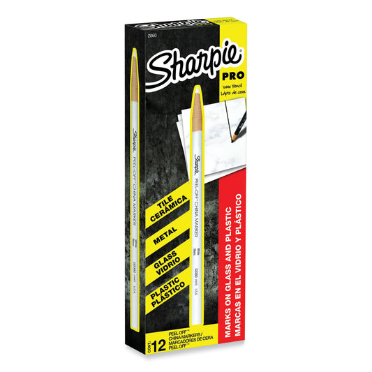 Sharpie Peel-Off China Markers, White, Dozen (2060)