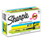 Sharpie Retractable Highlighters, Fluorescent Yellow Ink, Chisel Tip, Yellow/Black Barrel, Dozen (28025)
