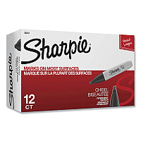 Sharpie Chisel Tip Permanent Marker, Medium Chisel Tip, Black, Dozen (38201)