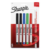 Sharpie Ultra Fine Tip Permanent Marker, Ultra-Fine Needle Tip, Assorted Colors, 5/Set (37675PP)