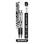 Zebra F-301 Ballpoint Pen, Retractable, Fine 0.7 mm, Black Ink, Stainless Steel/Black Barrel, 2/Pack (27112)