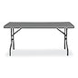 AbilityOne 7110017025673, SKILCRAFT Blow Molded Folding Tables, Rectangular, 60w x 18d x 29h, Charcoal Gray