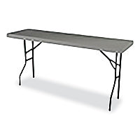 AbilityOne 7110017025671, SKILCRAFT Blow Molded Folding Tables, Rectangular, 72w x 18d x 29h, Charcoal Gray