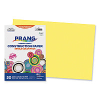 Prang SunWorks Construction Paper, 50 lb Text Weight, 12 x 18, Yellow, 50/Pack (8407)