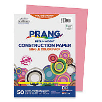 Prang SunWorks Construction Paper, 50 lb Text Weight, 9 x 12, Pink, 50/Pack (7003)