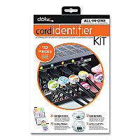 Dotz Cord ID Kit, (12) Regular and (12) Jumbo-Sized Cord Identifiers, (72) Color-Coded Stickers, (36) Identifier Inserts (21205)