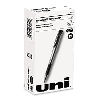 uni-ball 207 Impact Gel Pen, Stick, Bold 1 mm, Black Ink, Silver/Black Barrel (65800)