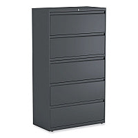 Alera Lateral File, 5 Legal/Letter/A4/A5-Size File Drawers, Charcoal, 36" x 18.63" x 67.63" (ALEHLF3667CC)