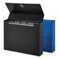 Universal Poly Index Card Box, Holds 100 4 x 6 Cards, 4 x 1.33 x 6, Plastic, Black/Blue, 2/Pack (UNV47305)