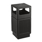 Safco Canmeleon Recessed Panel Receptacles, Side-Open, 38 gal, Polyethylene, Black (9476BL)