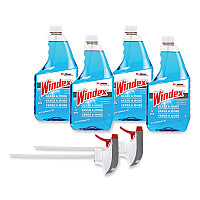 Windex Original Glass Cleaner, Fresh Scent, 32 oz Spray Bottle, 4/Carton (327171)