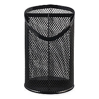 Universal Metal Mesh 3-Compartment Pencil Cup, 4.13" Diameter x 6"h, Black (UNV20019)