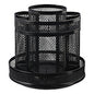 Universal Metal Mesh Rotating Desktop Organizer, 8 Compartments, Metal Mesh, 6.5" Diameter x 6.13"h, Black (UNV20022)