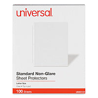 Universal Standard Sheet Protector, Standard, 8.5 x 11, Clear, Non-Glare, 100/Box (UNV21121)