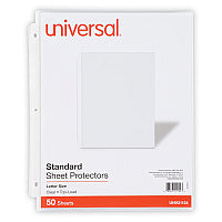 Universal Top-Load Poly Sheet Protectors, Standard Gauge, Letter, Clear, 50/Pack (UNV21124)