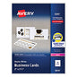 Avery Printable Microperforated Business Cards w/Sure Feed Technology, Laser, 2 x 3.5, White, 2,500 Cards, 10/Sheet, 250 Sheets/Box (5911)