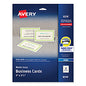 Avery Printable Microperforated Business Cards w/Sure Feed Technology, Inkjet, 2 x 3.5, Ivory, 250 Cards, 10/Sheet, 25 Sheets/Pack (8376)