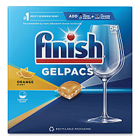 FINISH Dish Detergent Gelpacs, Orange Scent, 54/Box, 4 Boxes/Carton (81181CT)