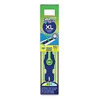Swiffer Sweeper Mop, 16.5 x 9 White Cloth Head, 46" Green/Silver Aluminum/Plastic Handle (01096)