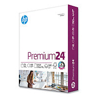 HP Premium24 Paper, 98 Bright, 24 lb Bond Weight, 8.5 x 11, Ultra White, 500/Ream (112400)