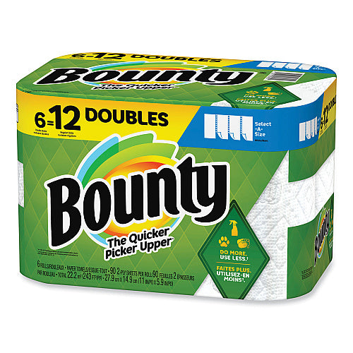 Bounty Select-a-Size Kitchen Paper Towels, 2-Ply, 90 Sheets, 6 Rolls/Carton