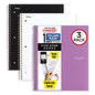 Five Star Wirebound Notebook with Two Pockets, 1-Subject, Medium/College Rule, Assorted Cover Color, (100) 11 x 8.5 Sheets, 3/Pack (820188)