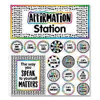 Carson-Dellosa Motivational Bulletin Board Sets, Affirmation Station, 13.8" x 16", Multicolor, 32/Set (110569)
