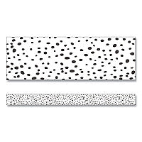 Carson-Dellosa Straight Borders, Dotted, 3" x 3 ft, Black/White, 12/Pack (108495)