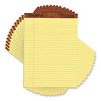 TOPS "The Legal Pad" Ruled Perforated Pads, Wide/Legal Rule, 50 Canary-Yellow 8.5 x 11.75 Sheets, Dozen (7532)