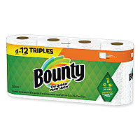 Bounty Kitchen Roll Paper Towels, 2-Ply, White, 10.5 x 11, 87 Sheets/Roll, 4 Triple Rolls/Pack, 6 Packs/Carton (06109)