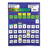 Carson-Dellosa Complete Calendar and Weather Pocket Chart, 51 Pockets, 26 x 37.25, Blue (158003)