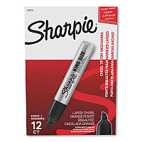 Sharpie King Size Permanent Marker, Broad Chisel Tip, Black, Dozen (15001B)
