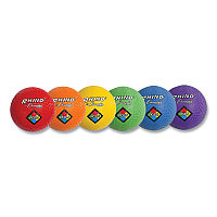 Champion Sports Playground Ball Set, 8.5" Diameter, Assorted Colors, 6/Set (PGSET)