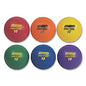 Champion Sports Rhino Playground Ball Set, 10" Diameter, Rubber, Assorted Colors, 6/Set 10" - Red, Orange, Yellow, Green, Blue, Purple - 6 / Set (PX10SET)
